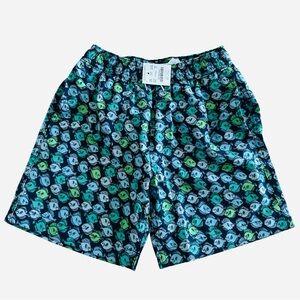 Crewcuts/J.Crew BOYS' FISH SWIM TRUNK NAVY AQUA GREEN Size 8 NWT